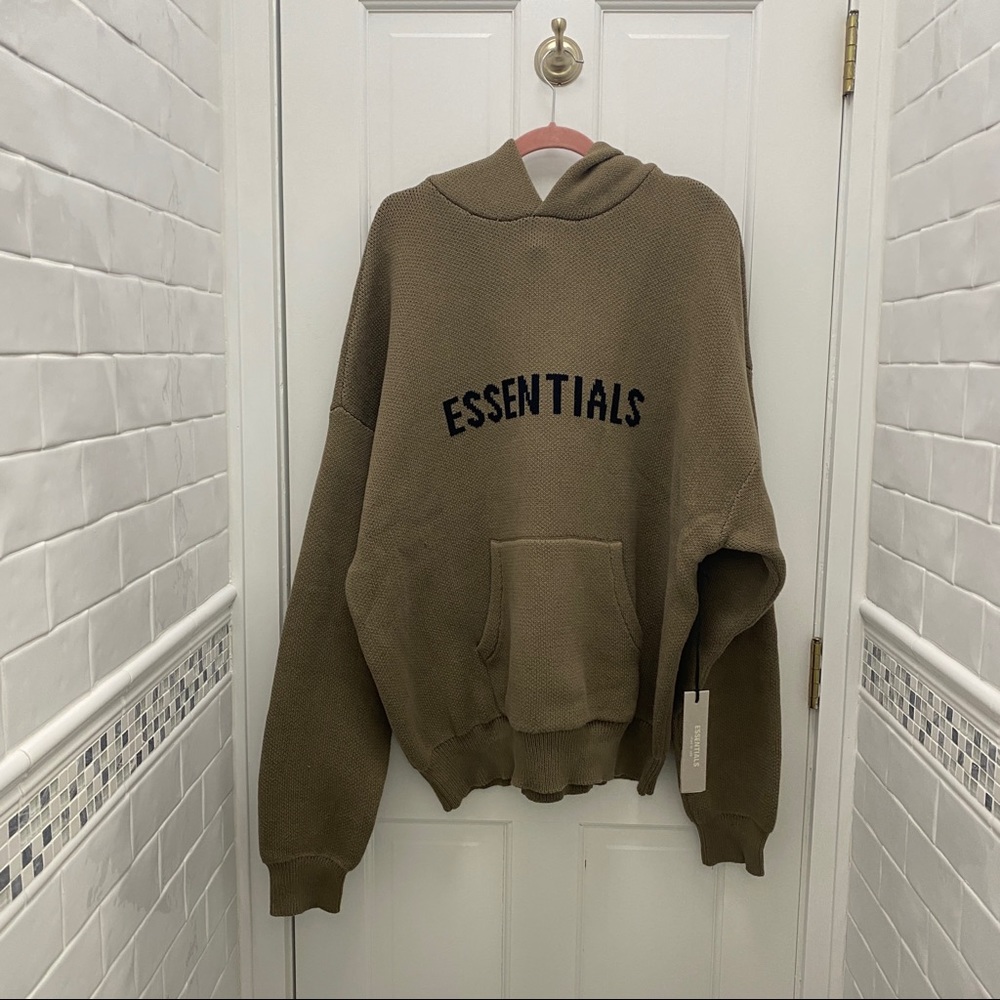 Fear of God Essentials Knit Hoodie XL in Harvest